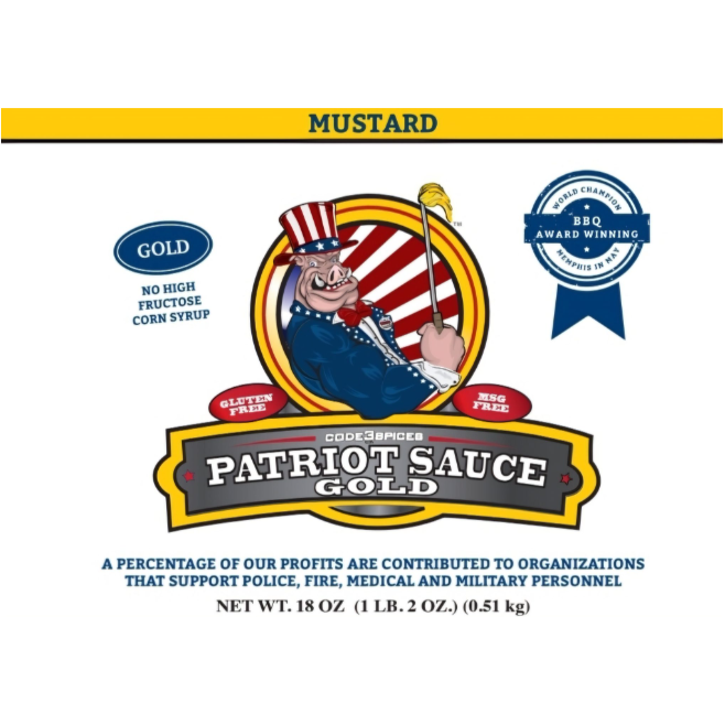 Code 3 Spices - Patriot Sauce Gold Mustard Sauce 18oz