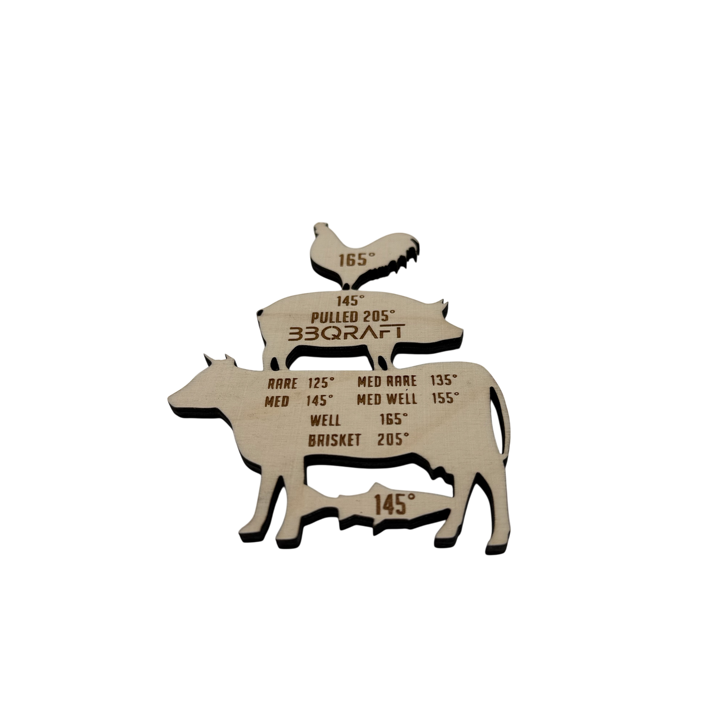 Laser Cut Meat Temp Magnet