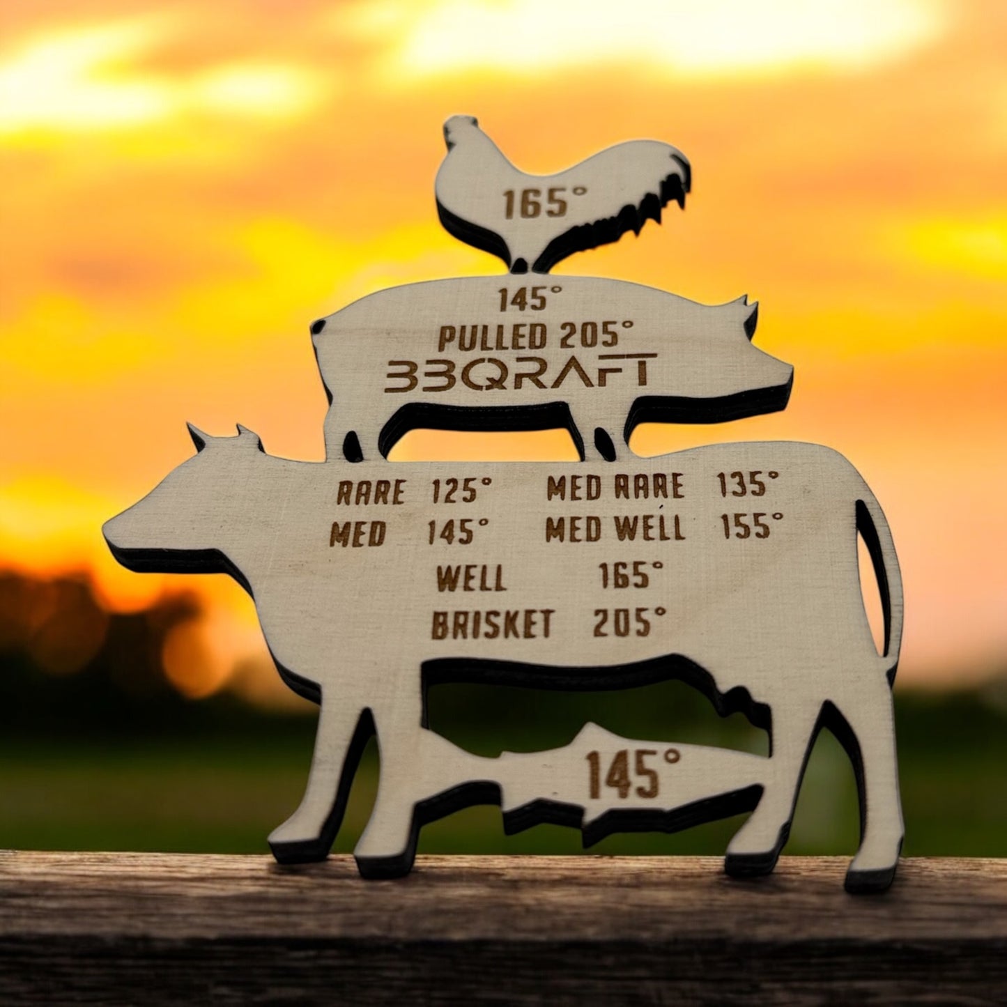 Laser Cut Meat Temp Magnet